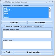 MySQL Find and Replace Software screenshot